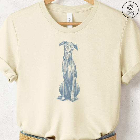Italian Greyhound Whippet Laughing T-Shirt Natural Taco-Dog