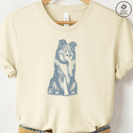 Shetland Sheepdog Laughing T-Shirt Natural Taco-Dog