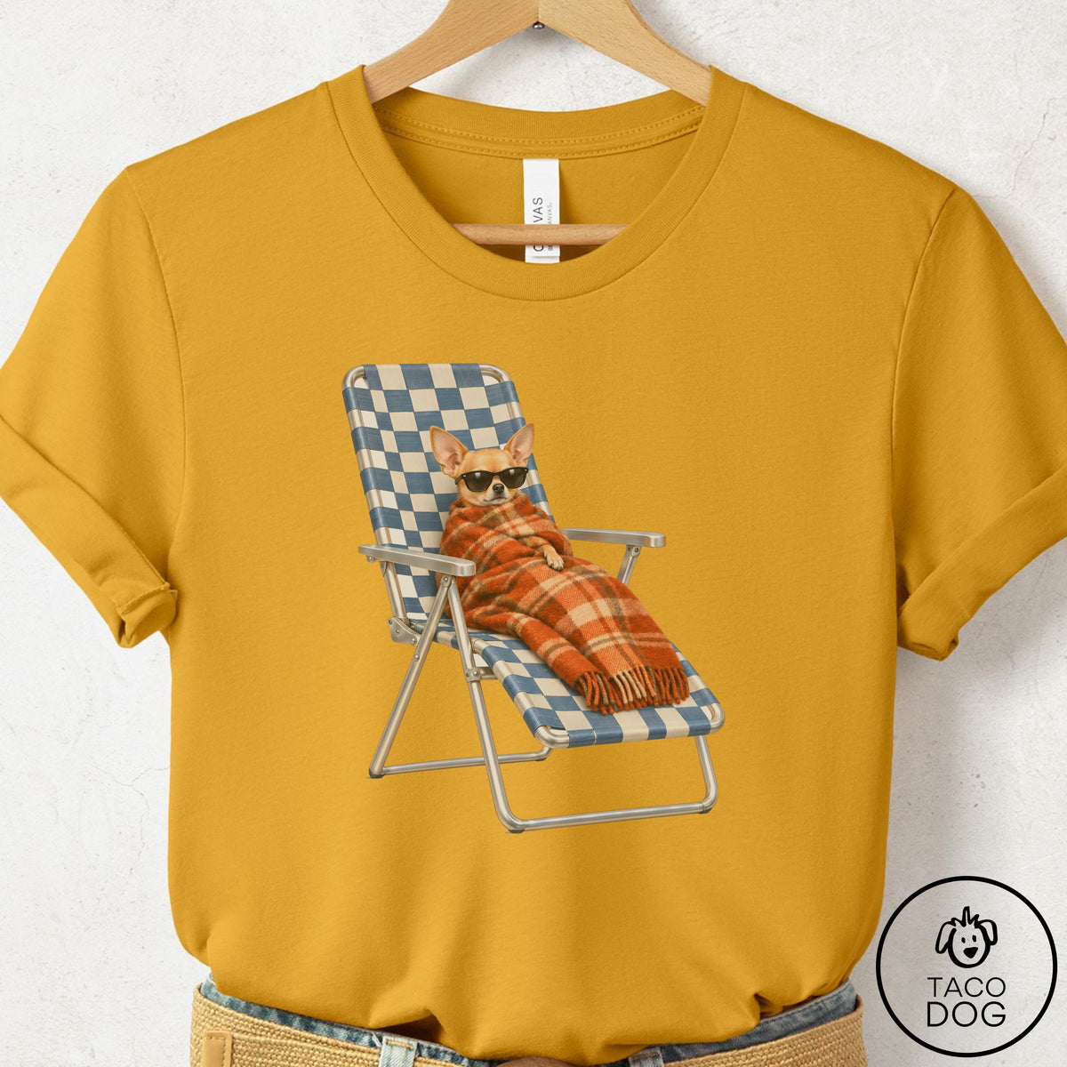 Chihuahua Layering T-Shirt Mustard Taco-Dog