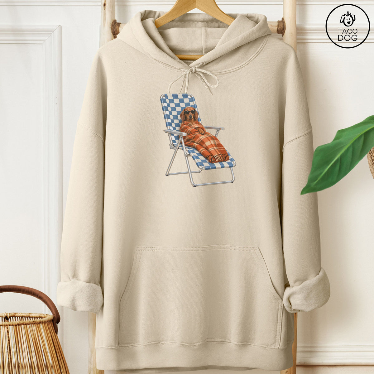 Dachshund Layering Hoodie Sand Taco-Dog