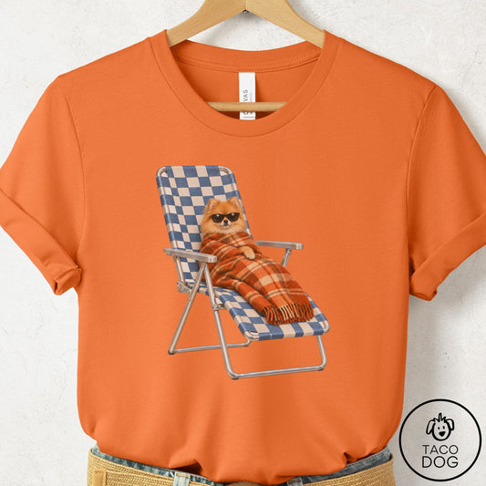Pomeranian Layering T-Shirt Burnt Orange Taco-Dog