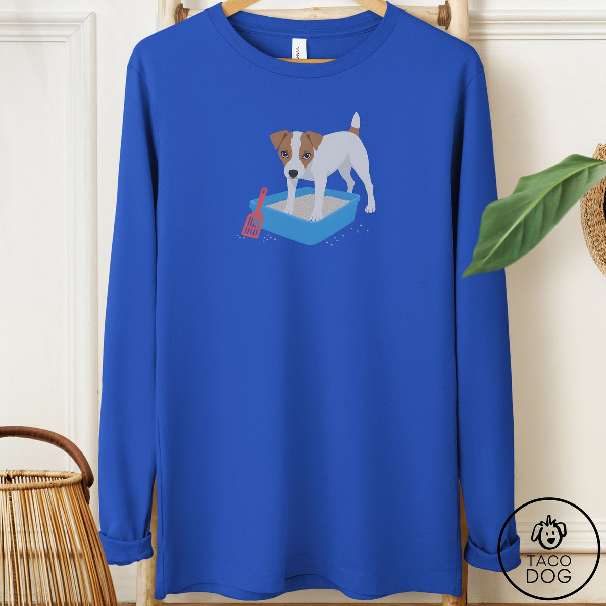 Jack Russell Litter Box Long Sleeve Tee True Royal Taco-Dog