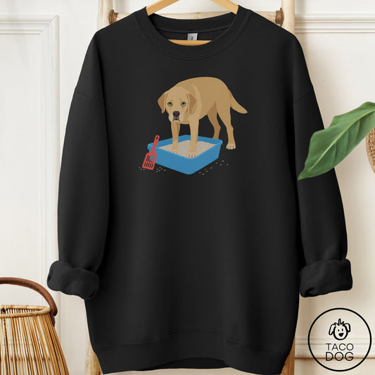 Labrador Retriever Litter Box Sweatshirt Black Taco-Dog