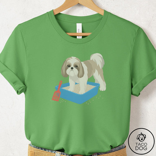 Shih Tzu Litter Box T-Shirt Leaf Taco-Dog