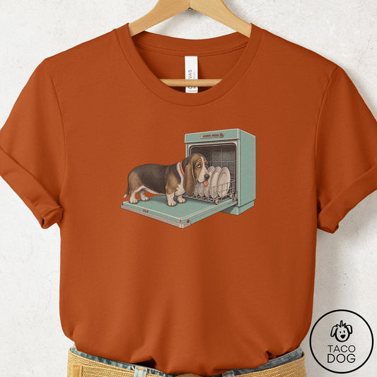 Basset Hound Lower Rack T-Shirt Autumn Taco-Dog