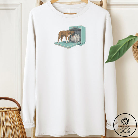 Boxer Lower Rack Long Sleeve Tee White Taco-Dog