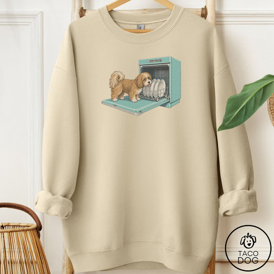 Havanese Lower Rack Sweatshirt Sand Taco-Dog