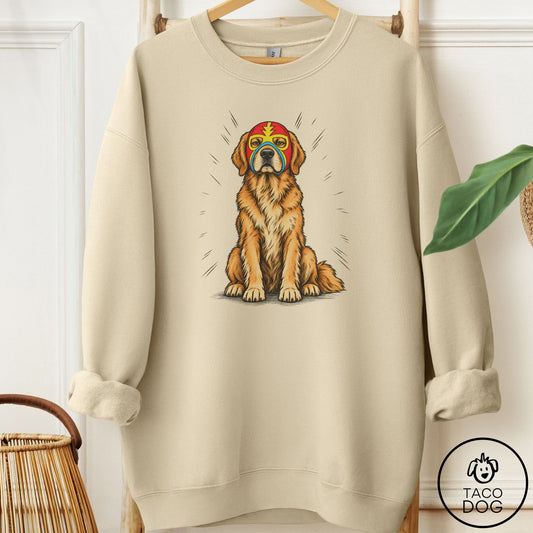 Golden Retriever Luchador 2 Sweatshirt Sand Taco-Dog