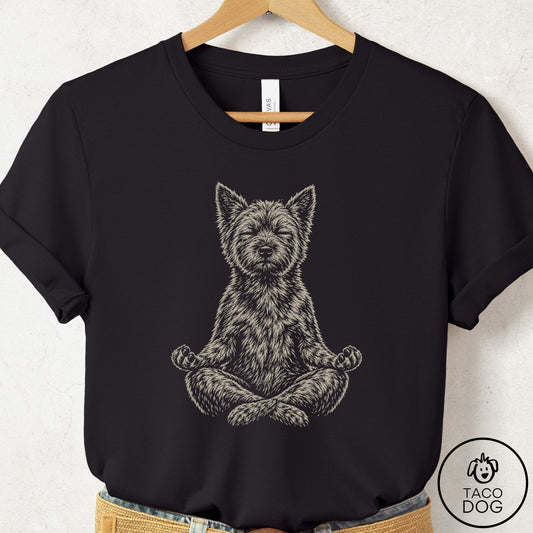 Cairn Terrier Meditate T-Shirt Black Taco-Dog