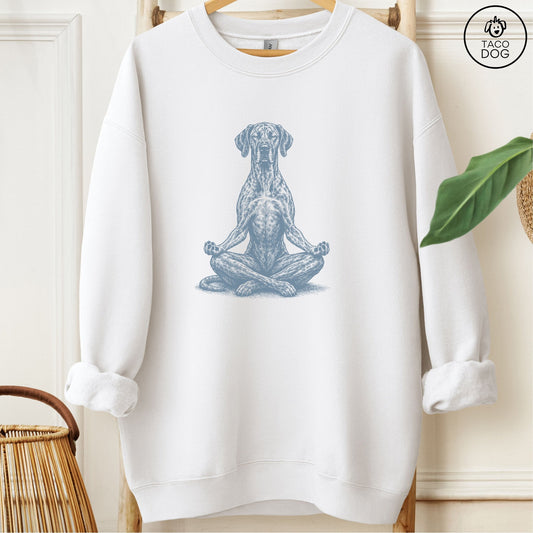 Great Dane Meditate Sweatshirt White Taco-Dog