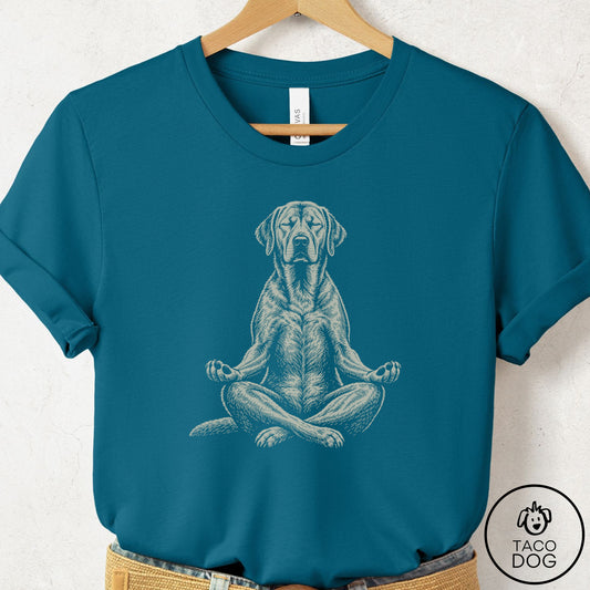 Labrador Retriever Meditate T-Shirt Deep Teal Taco-Dog