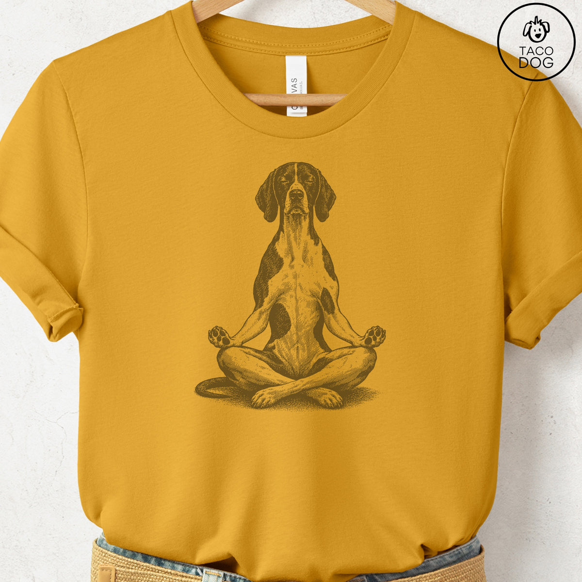 Pointer Meditate T-Shirt Mustard Taco-Dog