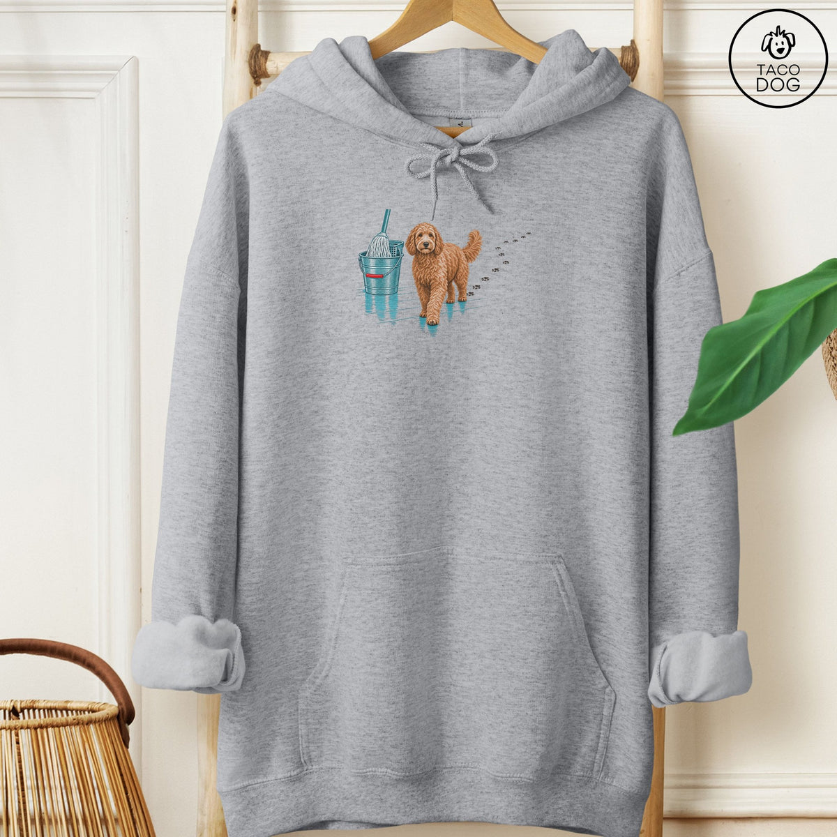 Doodle Mop Hoodie Graphite Heather Taco-Dog