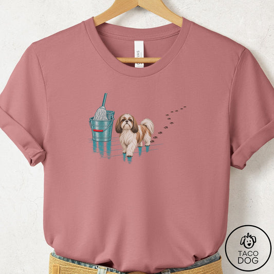 Shih Tzu Mop T-Shirt Mauve Taco-Dog