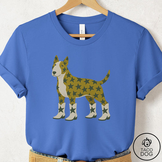 Bull Terrier My Stars T-Shirt Columbia Blue Taco-Dog