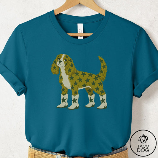 Cavalier King Charles Spaniel My Stars T-Shirt Deep Teal Taco-Dog