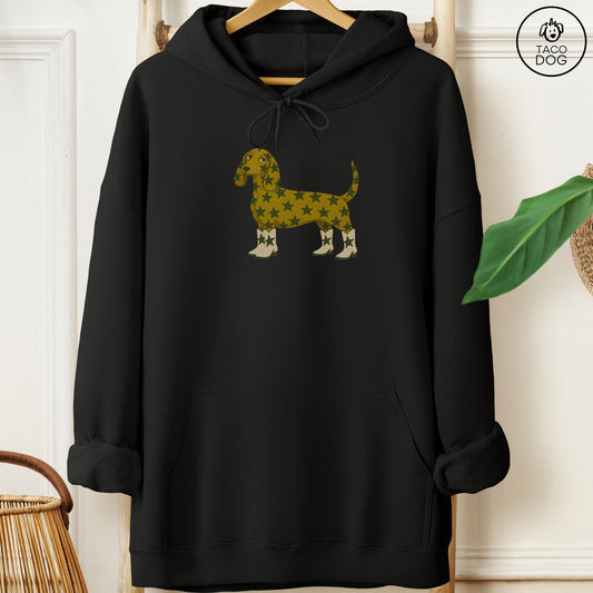 Dachshund My Stars Hoodie Black Taco-Dog