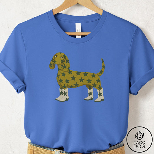 Dachshund My Stars T-Shirt Columbia Blue Taco-Dog