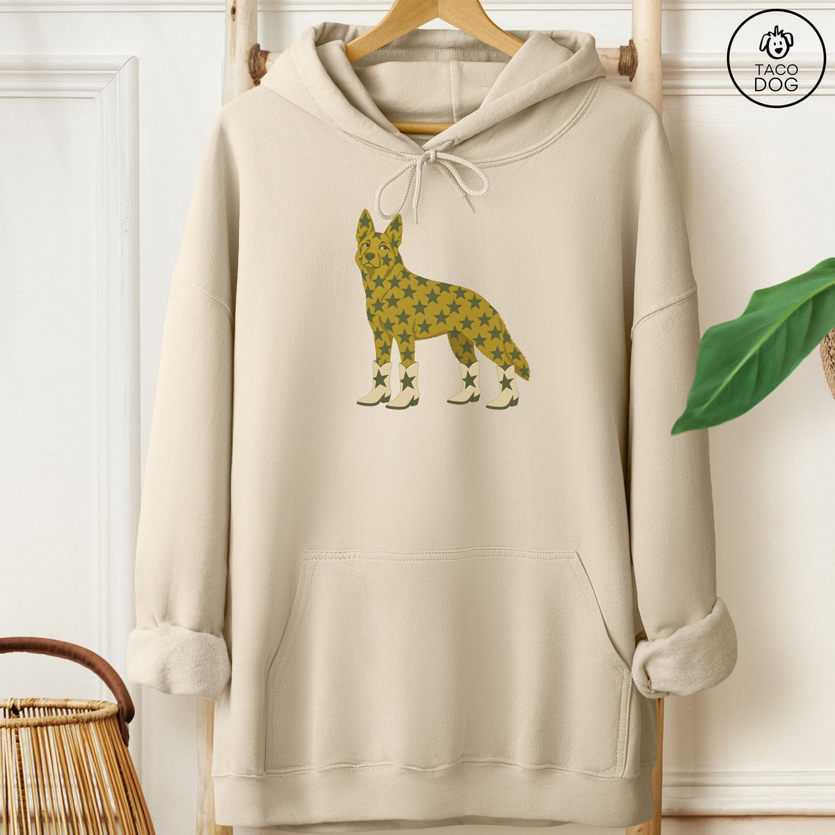 German Shepherd My Stars Hoodie Sand Taco-Dog