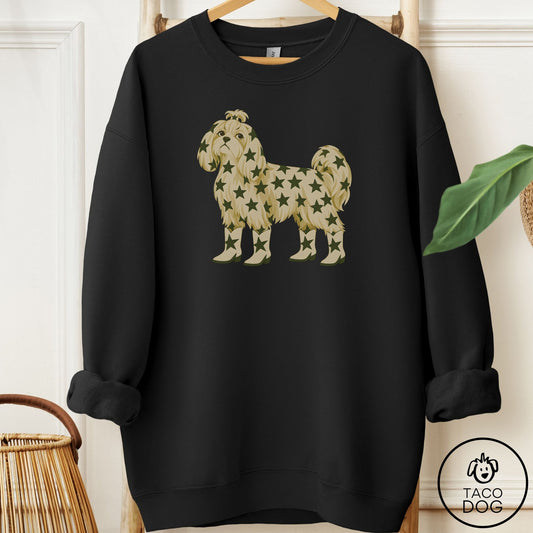 Maltese My Stars Sweatshirt Black Taco-Dog