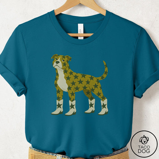 Pitbull My Stars T-Shirt Deep Teal Taco-Dog