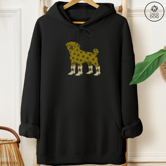Pug My Stars Hoodie Black Taco-Dog