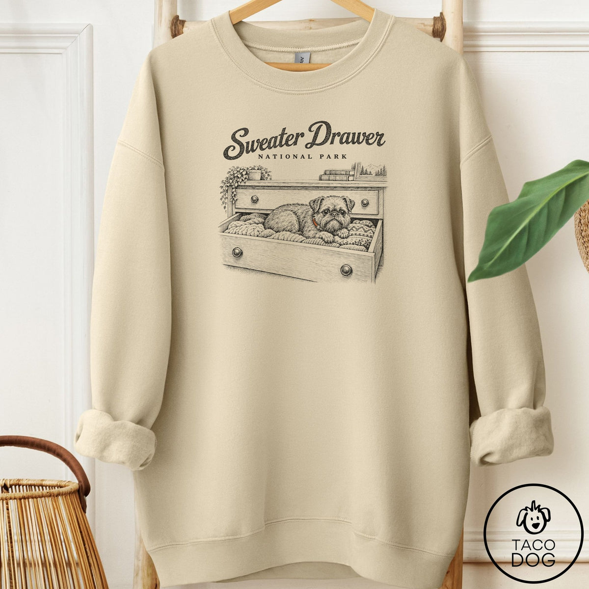 Brussels Griffon National Park Sweatshirt Sand Taco-Dog