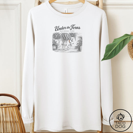 Bull Terrier National Park Long Sleeve Tee White Taco-Dog