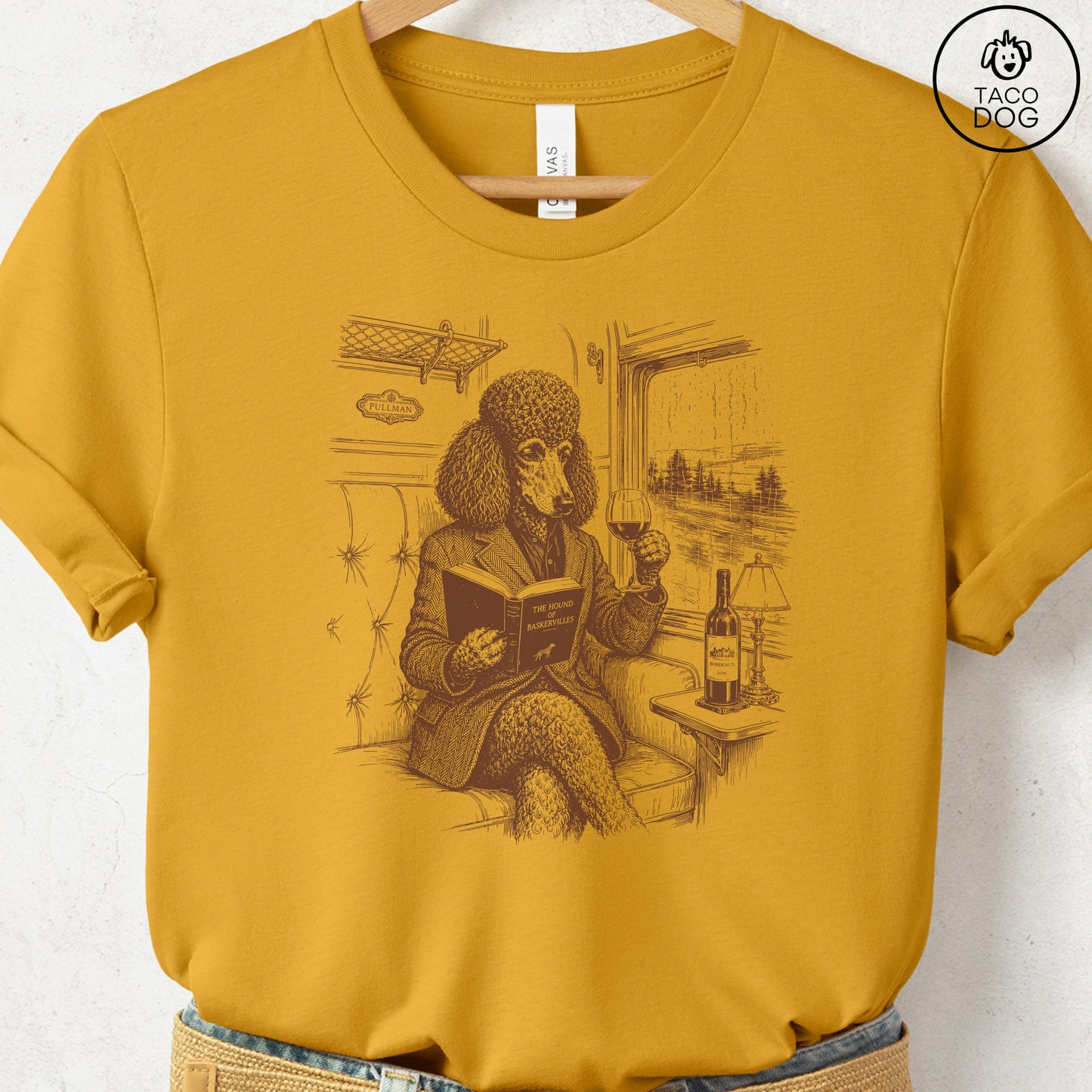 Poodle Night Train T-Shirt Mustard Taco-Dog