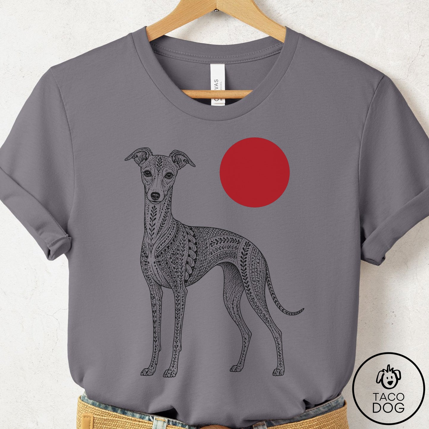 Italian Greyhound Whippet Ornamental T-Shirt Storm Taco-Dog