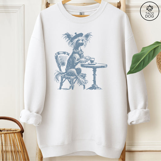 Chinese Crested Paris Sweatshirt White Taco-Dog
