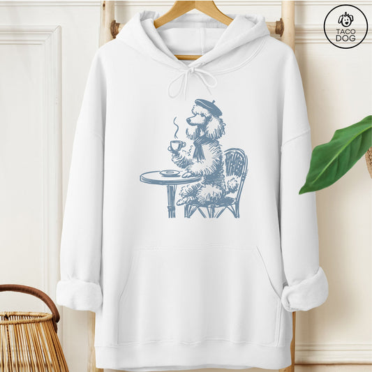 Poodle Paris Hoodie White Taco-Dog