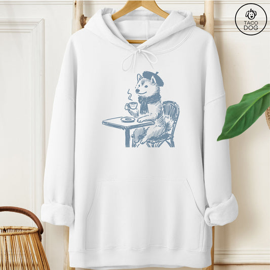 Shiba Inu Paris Hoodie White Taco-Dog