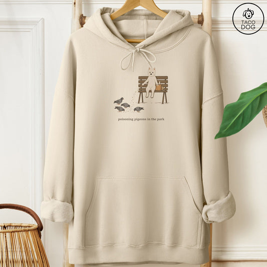 Westie Pigeons in the Park Hoodie Sand Taco-Dog