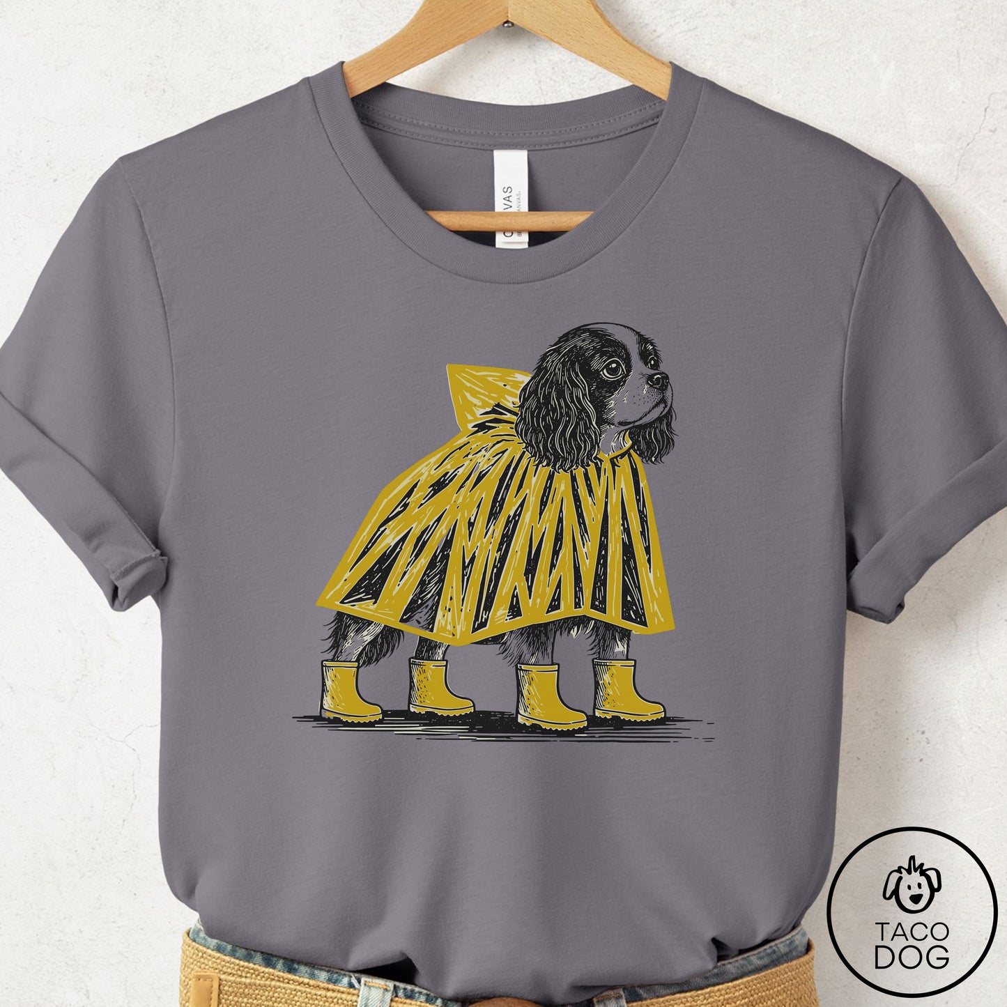 Cavalier King Charles Spaniel Poncho T-Shirt Storm Taco-Dog