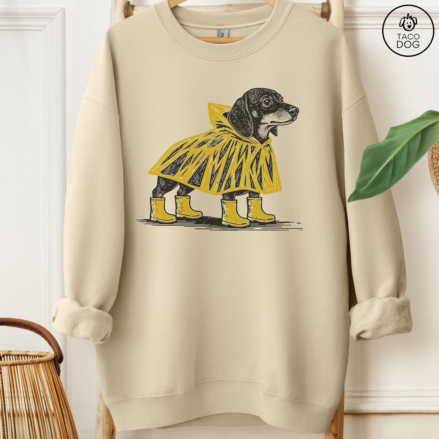 Dachshund Poncho Sweatshirt Sand Taco-Dog