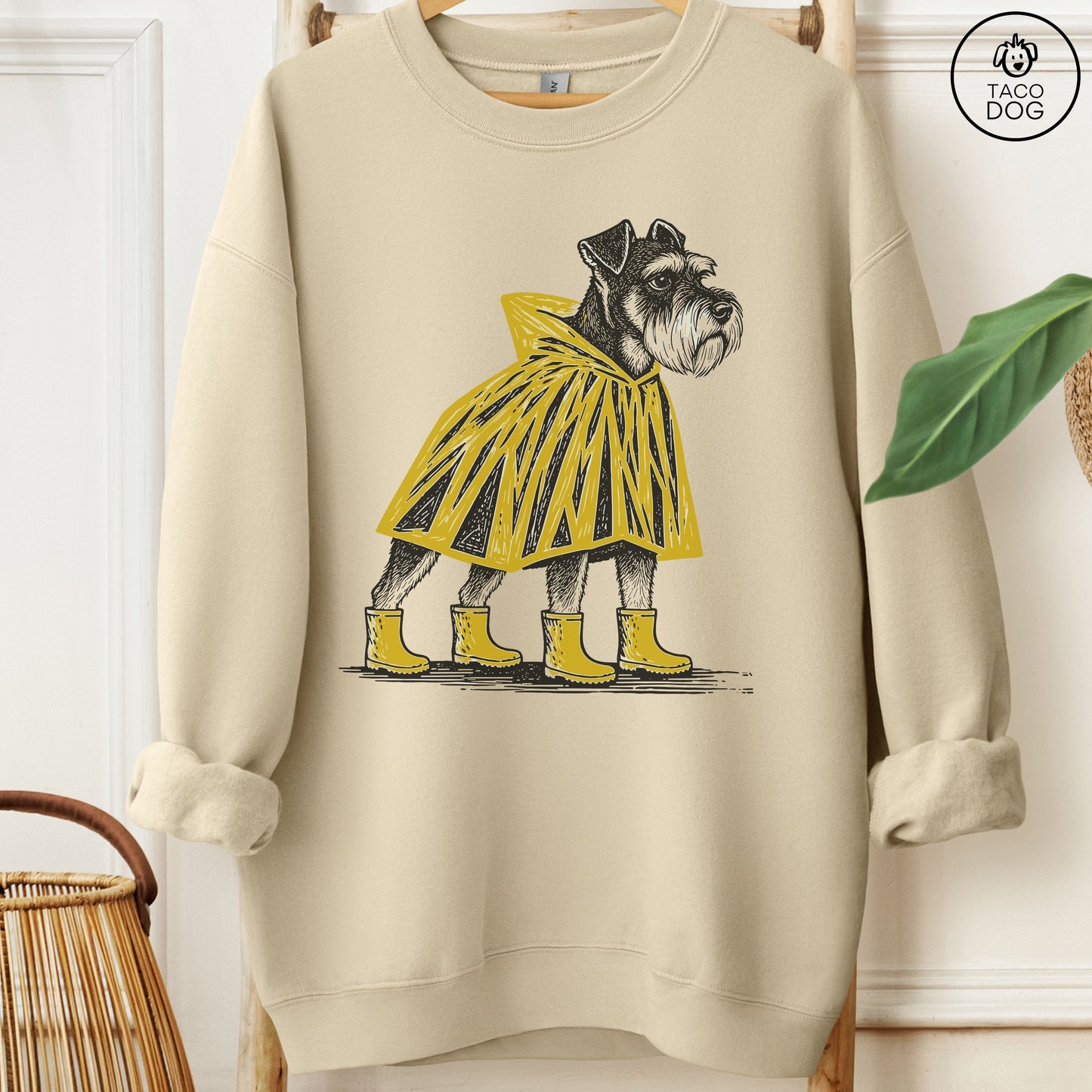 Schnauzer Poncho Sweatshirt Sand Taco-Dog