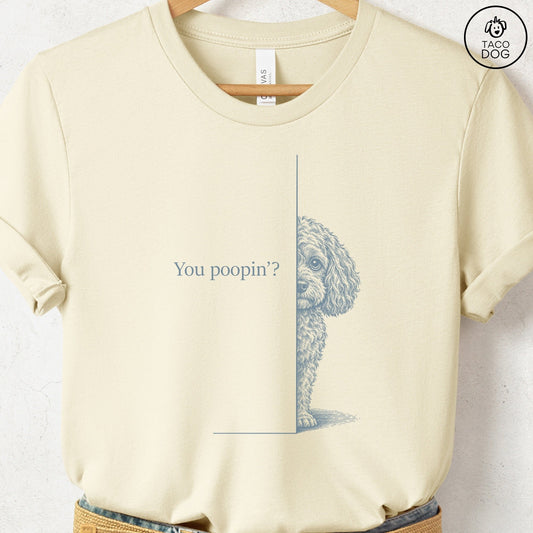 Cavapoo Poopin T-Shirt Natural Taco-Dog