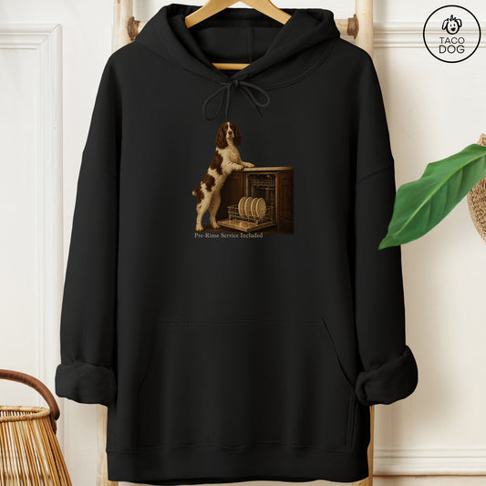 Springer Spaniel Pre-Rinse Hoodie Black Taco-Dog