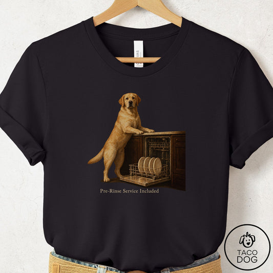 Labrador Retriever Pre-Rinse T-Shirt Black Taco-Dog