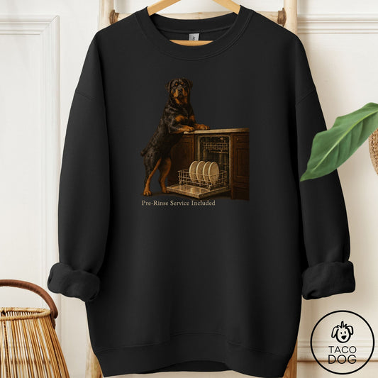 Rottweiler Pre-Rinse Sweatshirt Black Taco-Dog