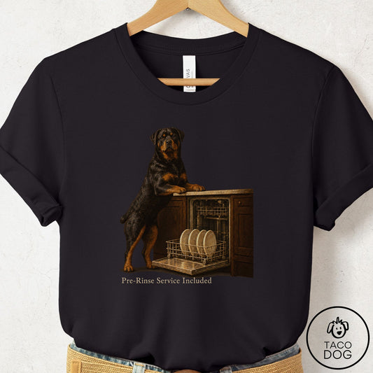 Rottweiler Pre-Rinse T-Shirt Black Taco-Dog