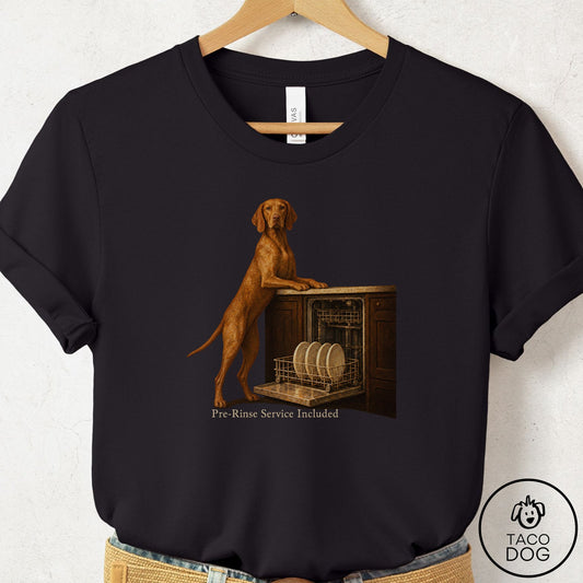 Vizsla Pre-Rinse T-Shirt Black Taco-Dog