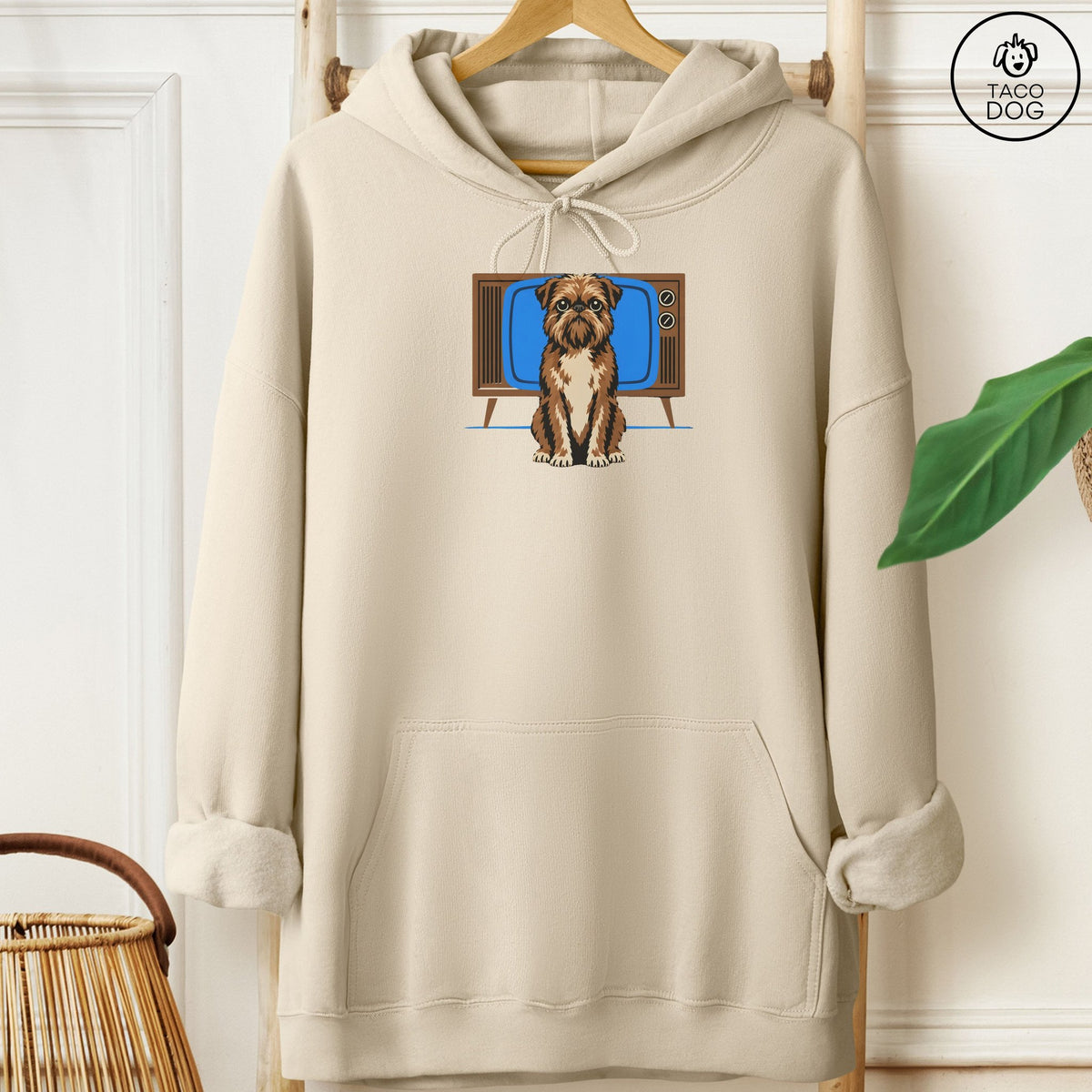 Brussels Griffon Program Hoodie Sand Taco-Dog