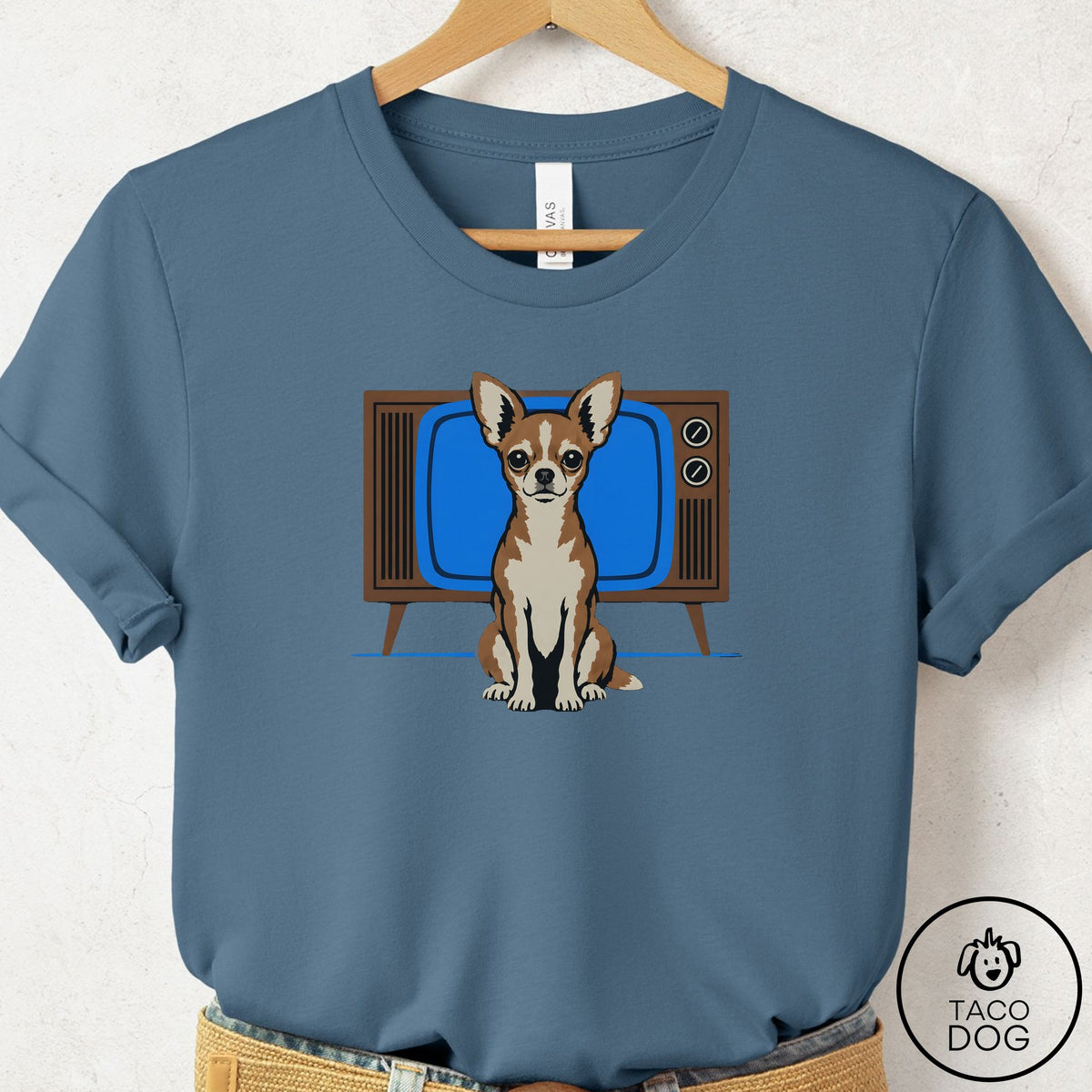 Chihuahua Program T-Shirt Steel Blue Taco-Dog