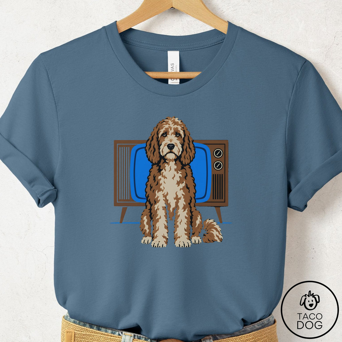Doodle Program T-Shirt Steel Blue Taco-Dog