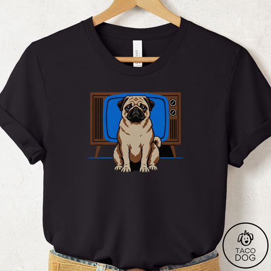 Pug Program T-Shirt Black Taco-Dog