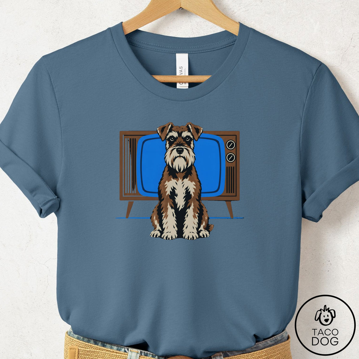 Schnauzer Program T-Shirt Steel Blue Taco-Dog