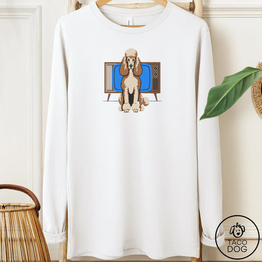 Poodle Program Long Sleeve Tee White Taco-Dog