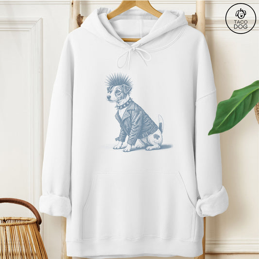 Jack Russell Punk Hoodie White Taco-Dog